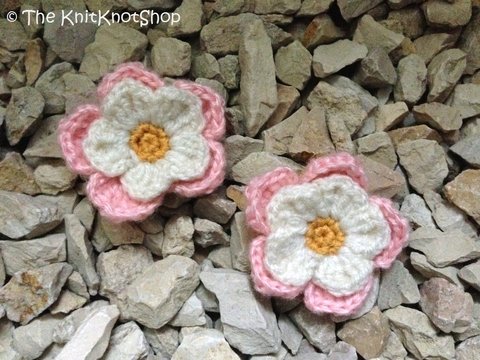 PDF Häkelanleitung Applikation Doppel-Blume