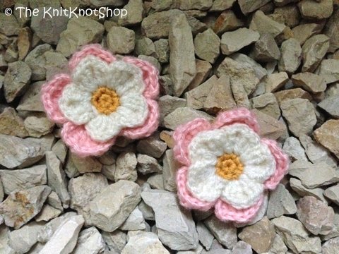 PDF Häkelanleitung Applikation Doppel-Blume
