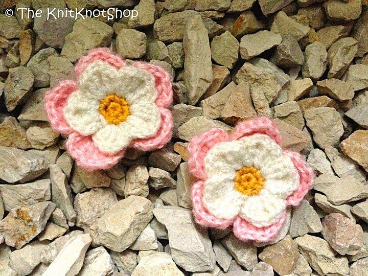PDF Häkelanleitung Applikation Doppel-Blume