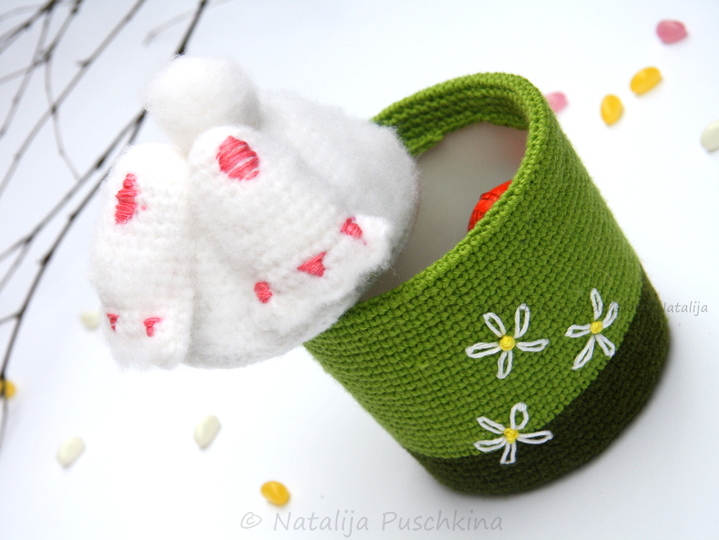 Süße Körbchen ‚Kaninchen‘ - Häkelanleitung