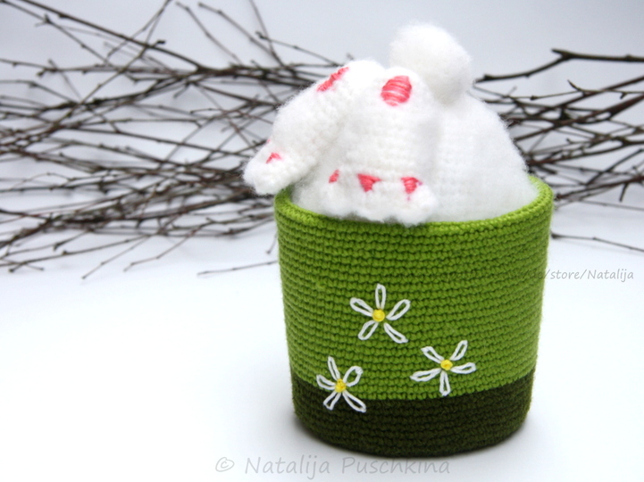 Süße Körbchen ‚Kaninchen‘ - Häkelanleitung