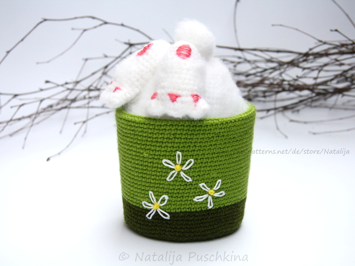 Süße Körbchen ‚Kaninchen‘ - Häkelanleitung