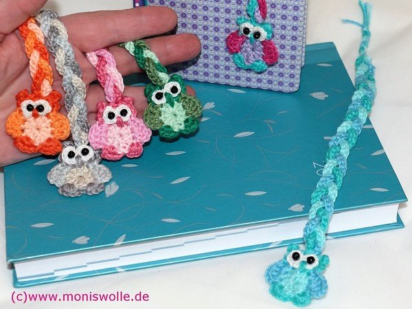 Crochet instruction - Bookmark owl "Athene" gift idea