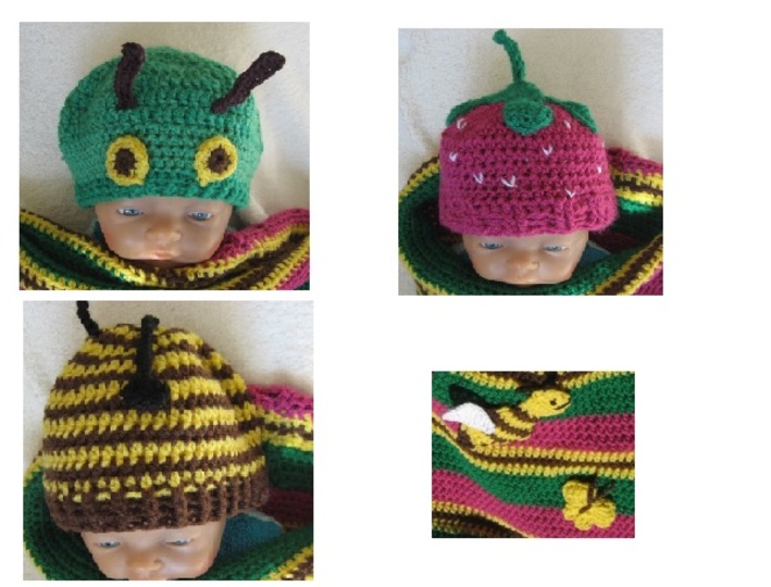 Mützen für das erste Fotoshooting 0 - 3 Monate, Kopfumfang 39 - 41 cm