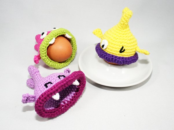 Egg Cozies - Hungry Fishes - Crochet Pattern