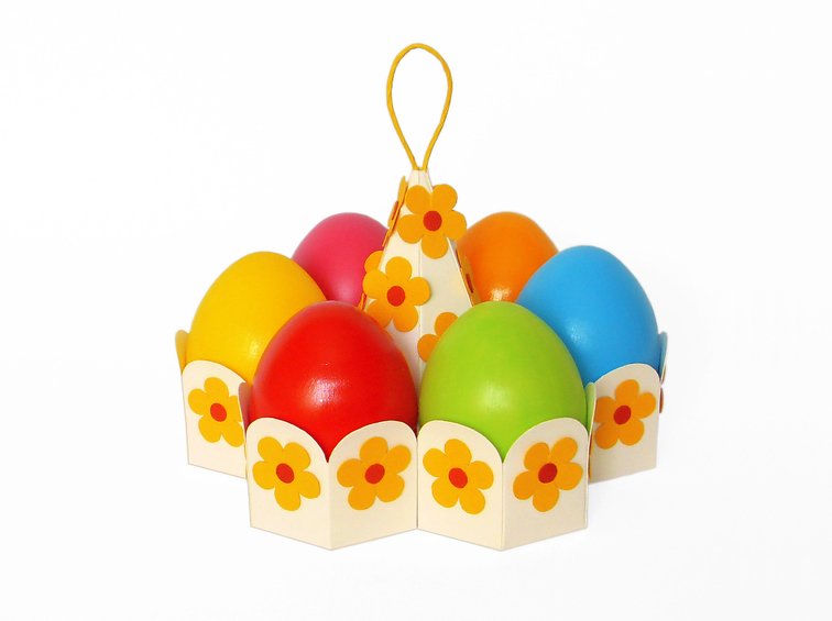 Ostereierhalter für sechs Eier – Bastelvorlagen mit Anleitung