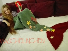 Set Meerjungfrauendecke + Meerjungfrauenpuppe Ariella Häkelanleitung