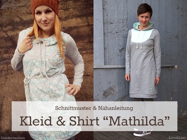  Schnittmuster Kleid & Shirt "Mathilda" Gr. 32 - 52
