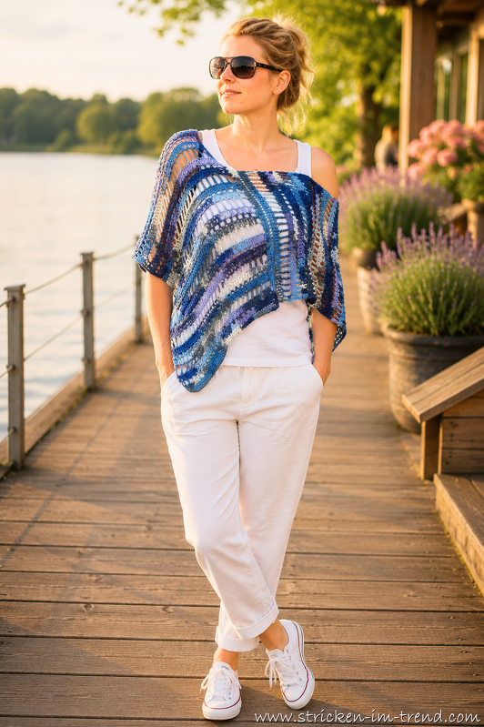 Crochet Pattern Summer Poncho | Shoulder Warmer with Lace Pattern | RUSH #1 - Image 11