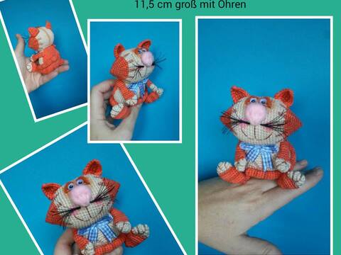 Amigurumi Kater " Pablo " 10 cm groß