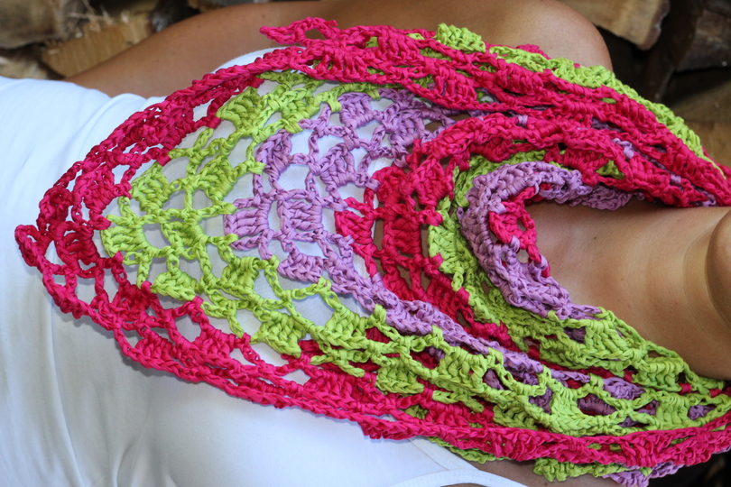 crochet pattern triangle scarf "Barbados"