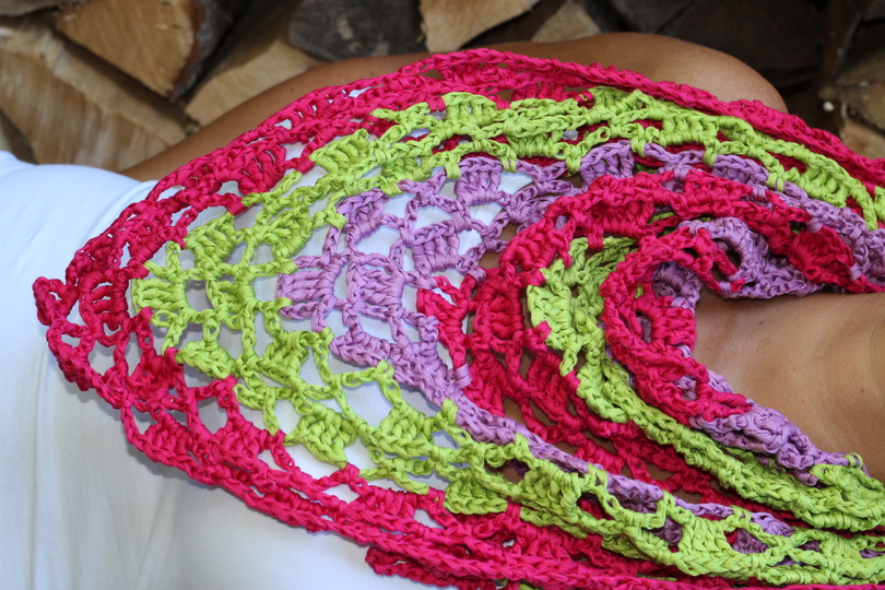 crochet pattern triangle scarf "Barbados"