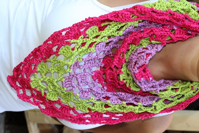 crochet pattern triangle scarf "Barbados"