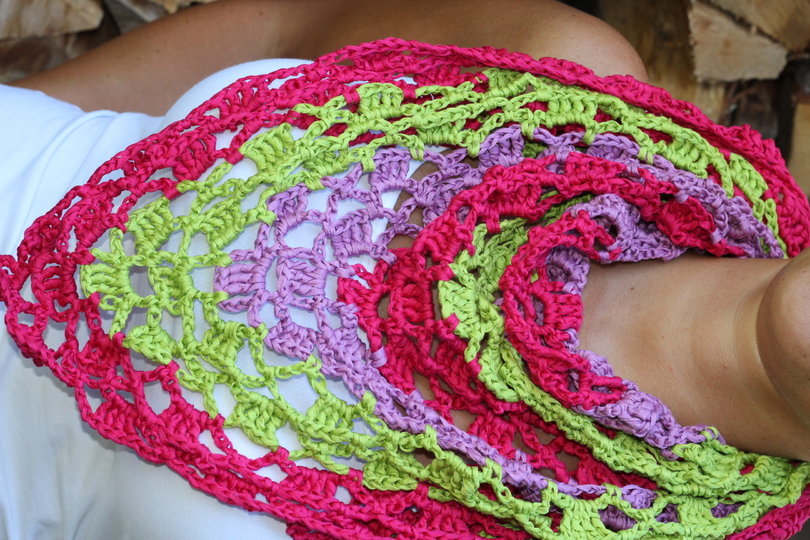 crochet pattern triangle scarf "Barbados"