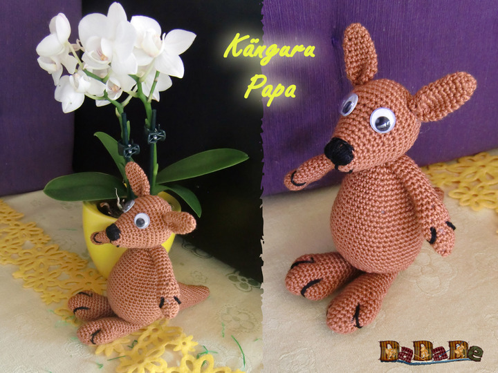 Känguru und Koala feiern Ostern in Australien - gehäkelt von Dadade 