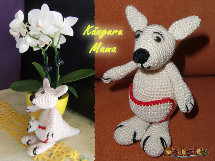 Känguru und Koala feiern Ostern in Australien - gehäkelt von Dadade 