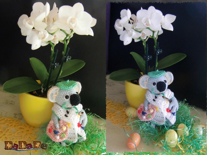 Känguru und Koala feiern Ostern in Australien - gehäkelt von Dadade 