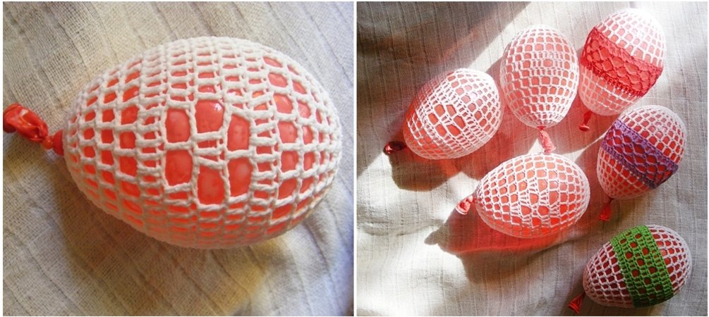 Crochet Easter eggs ornament set of 5