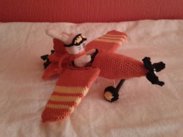 Hase Hopsi im Flugzeug