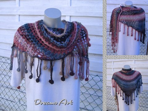 Häkelanleitung Gittertuch, Dreiecktuch, Stola