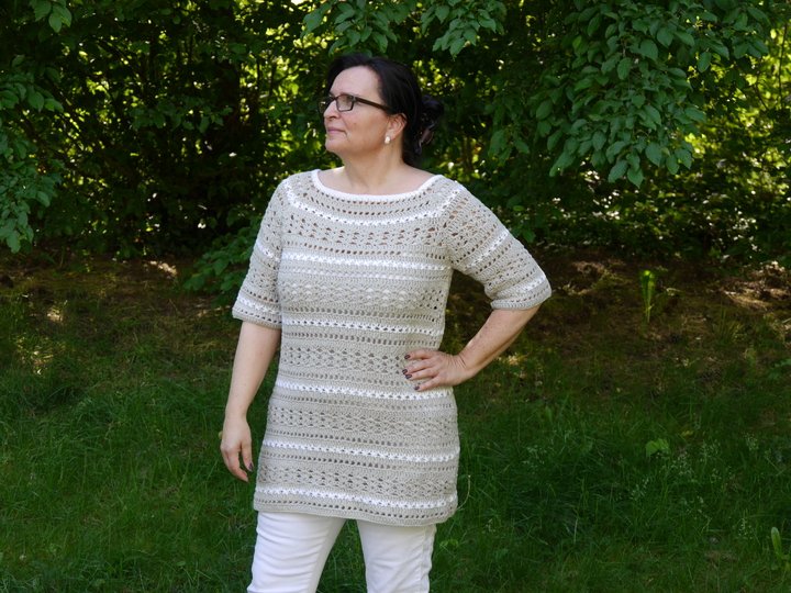 Häkelanleitung Netzshirt/Tunika alle Größen Spring Kollektion No.7