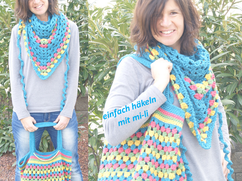 Granny-Set aus Tasche und Dreieckstuch