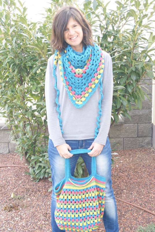 Granny-Set aus Tasche und Dreieckstuch - Bild 3