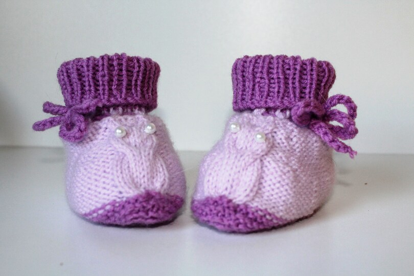 Strickanleitung Baby-Set Eulen, Mütze und Baby-Schuhe, ca. 5 - 12 Monate