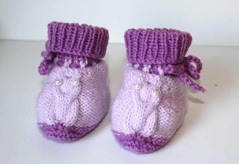Strickanleitung Baby-Set Eulen, Mütze und Baby-Schuhe, ca. 5 - 12 Monate