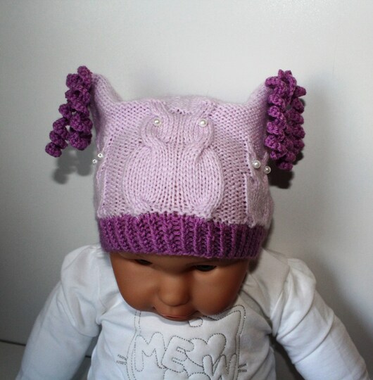 Strickanleitung Baby-Set Eulen, Mütze und Baby-Schuhe, ca. 5 - 12 Monate