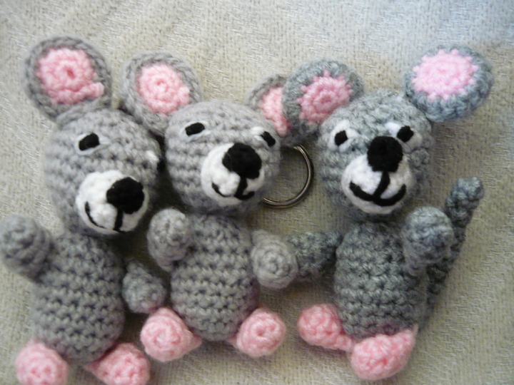 Häkelanleitung Maus Schlüsselanhänger / Geschenkanhänger