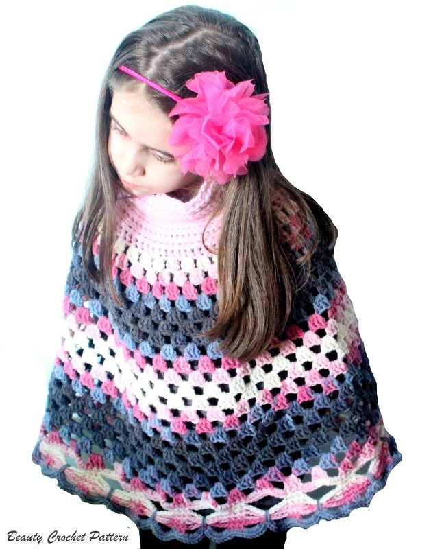 Crochet Poncho Pattern, Women Ponchos, Granny Square Pattern, Poncho Crochet Pattern Child - Women size - Image 2