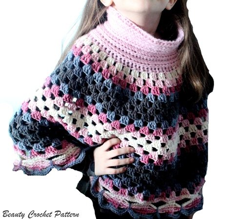 Crochet Poncho Pattern, Women Ponchos, Granny Square Pattern, Poncho Crochet Pattern Child - Women size