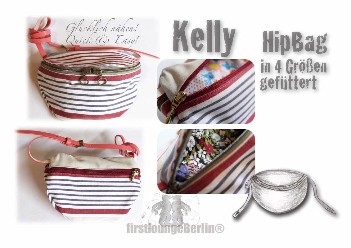 Kelly *** E-Book HipBag Hüfttasche Tasche Beutel Pdf-Datei Nähanleitung & Schnitt in 4 Größen made with Love by firstloungeberlin - Bild 3