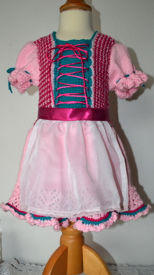 Baby Dirndl * Gestrickt * GR. 74 - 80 * Frühling