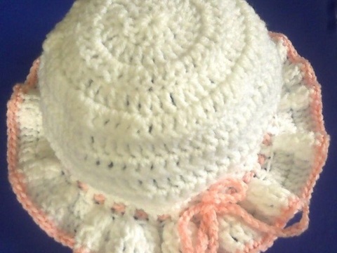 Häkelanleitung für süßes Sommerhütchen für Babys mit Kopfumfang 36/38