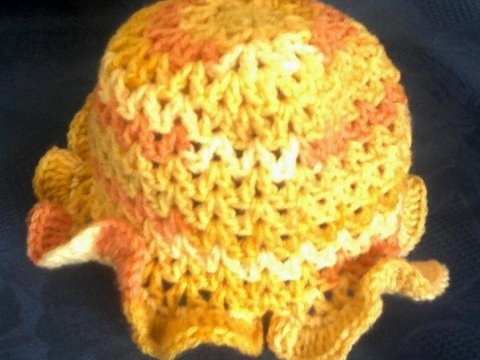 Häkelanleitung Schnelle Baby-Mütze "Sommertag"  für Kopfumfang 36/38