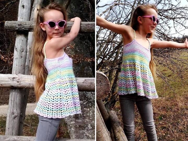 Häkeltop Sternchen - alle Kindergrößen, Häkelanleitung für Anfänger