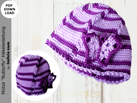 Häkelanleitung Babymütze "Butterfly"