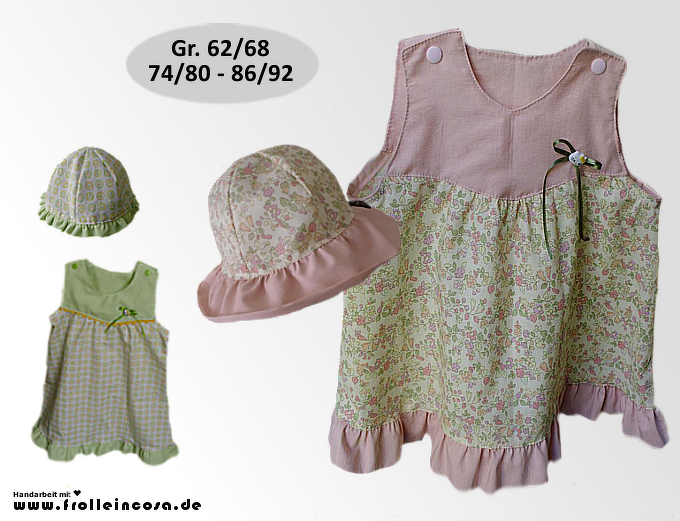 Nähanleitung Kinderkleid &amp; Hut "Lilli"