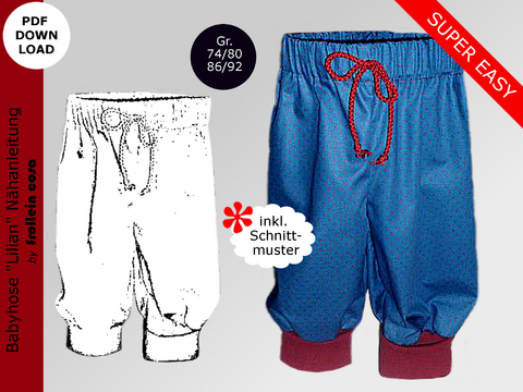 Nähanleitung Babypumphose "Lilian" Gr. 74/80 & 86/92