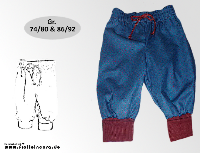 Nähanleitung Babypumphose "Lilian" Gr. 74/80 &amp; 86/92