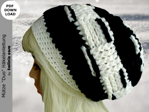 Häkelanleitung Beanie-Mütze "Duo"