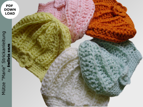 Strick-/Häkelanleitung Mütze "Marie"