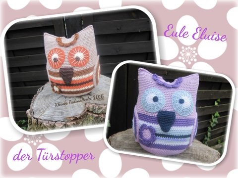 Eule Eluise der Türstopper, Häkelanleitung
