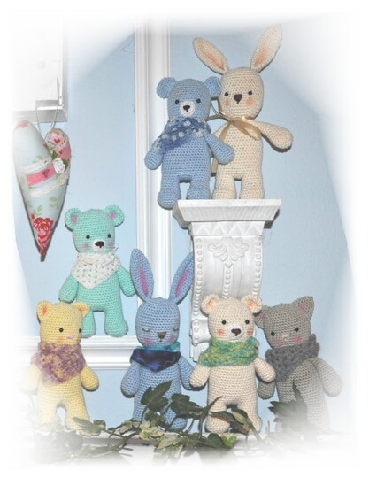 E-Book - Häkelanleitung - Tierische Kuschelfreunde - Kätzchen, Teddy - Häschen