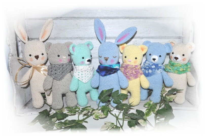 E-Book - Häkelanleitung - Tierische Kuschelfreunde - Kätzchen, Teddy - Häschen