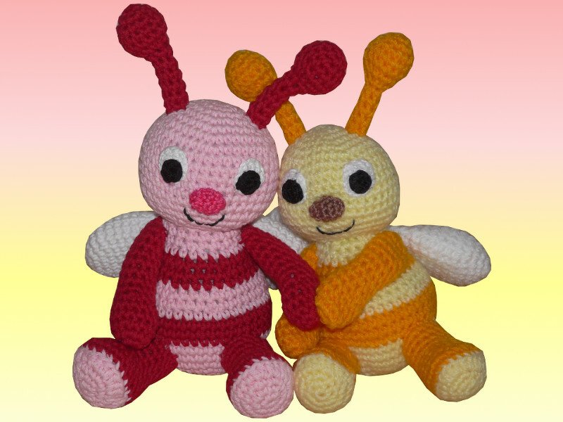 Häkelanleitung Tipsi die Hummel und ihre Schwester Fipsi