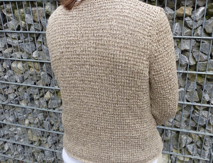 Strickjacke aus Bändchengarn, Strickanleitung Gr. S - Xl