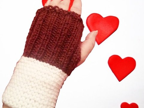 Strickanleitung fingerlose Handschuhe, Handstulpen, Pulswärmer 